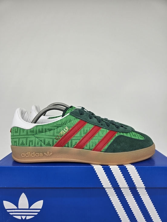 adidas Women's Gazelle Indoor IH9647 Green Red Mexico Shoes Size 9 New - Picture 3 of 8